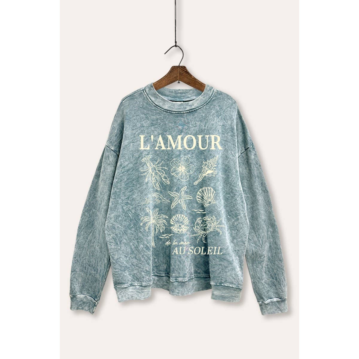 PINK NABI - Wholesale Graphic Sweatshirt - Women's - L'AMOUR AU SOLEIL MINERAL WASH GRAPHIC SWEATSHIRT3