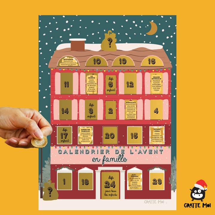 GRATTE MOI papeterie – Calendário do advento por atacado – Calendário do Advento em família - Espere pelo Natal3