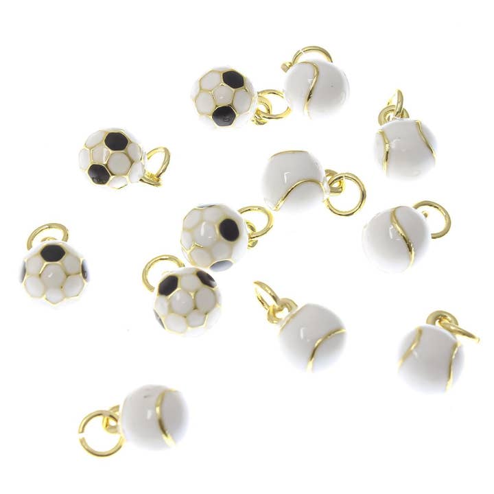 Ciondoli Sportivi in Oro 18k CZ Calcio & Baseball CPG2261-62 per la vendita all'ingrosso da parte di Jewel Pledge