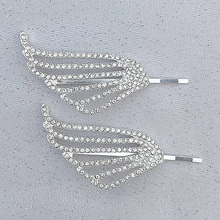 Set de toboggans à cheveux en argent Art Déco pour la vente par QueenMee Accessories