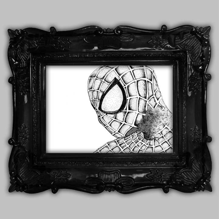 Spider Superhero Dotwork Art Print for wholesale by Skaro Crafts