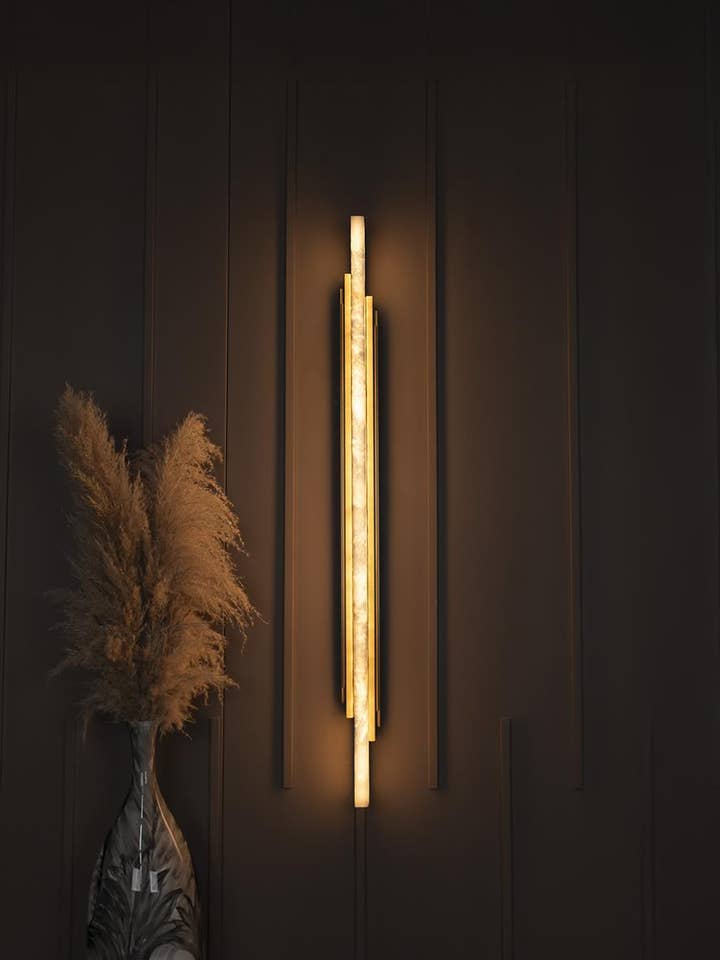 Gabon Marble Gold Wall Sconce 128 Cm for wholesale by HEKA LIGHTING & TRADING LTD