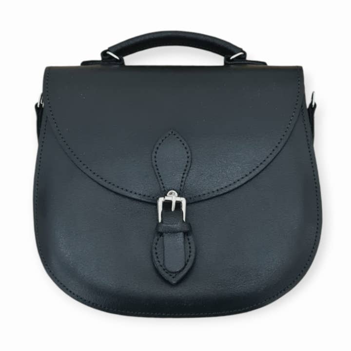 Handmade Tannery Leather Saddle Bag - Black for wholesale by Zatchels