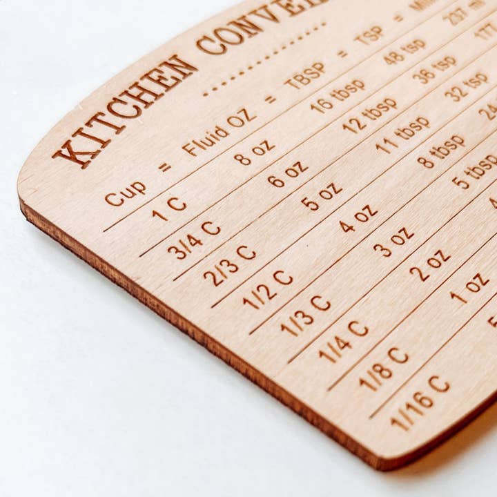 Wild Larch Creative - Wholesale Magnet - Kitchen Conversion Wood Magnet | Conversion Chart | Custom4