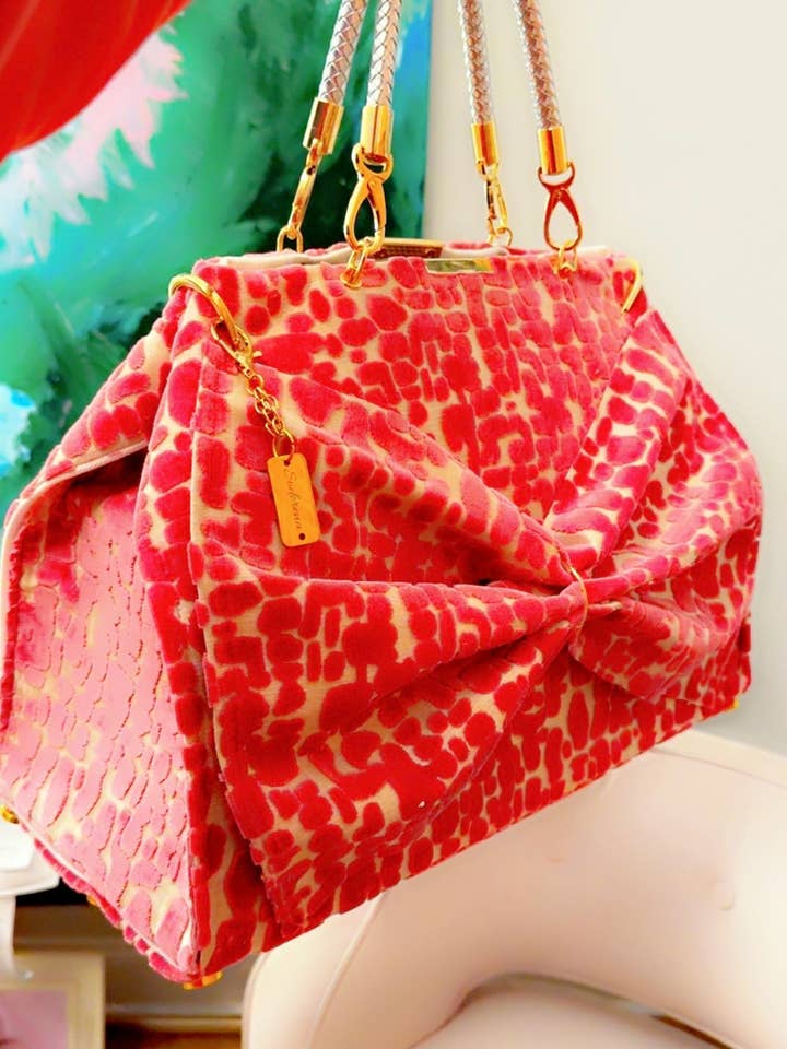 Pink Velvet Dr. Bag *Designer Favorite for wholesale by Soderena Designs