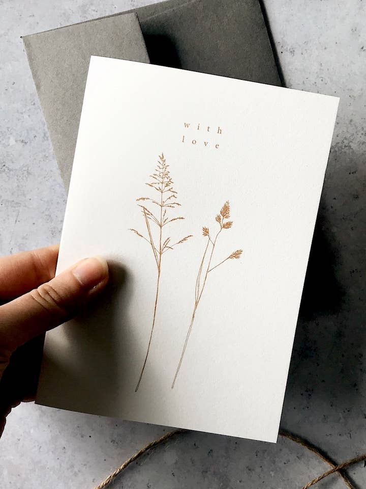 Carte « With Love » pour la vente par Annie Brougham Paper Goods.