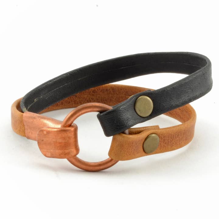 Lucia's Imports – wholesale Manschettarmband – Kopparlås Läder Armband