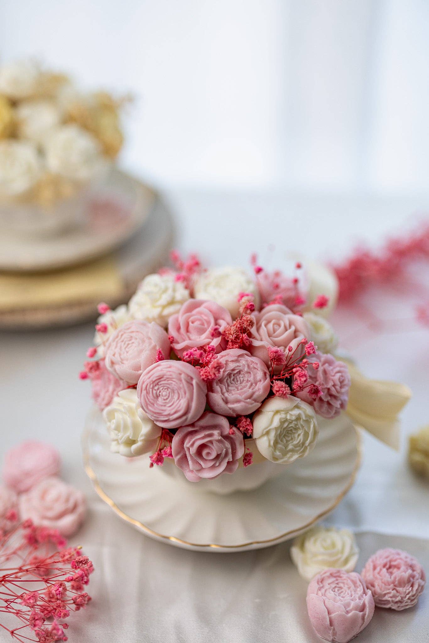 MySunshineCandless - Wholesale Novelty Candle - Peony Flowers Bouquet in a Cup5