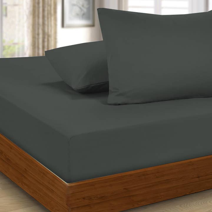 Microfiber Fitted Sheet – 30cm Deep Pocket, Charcoal for wholesale by The Fitted Sheets