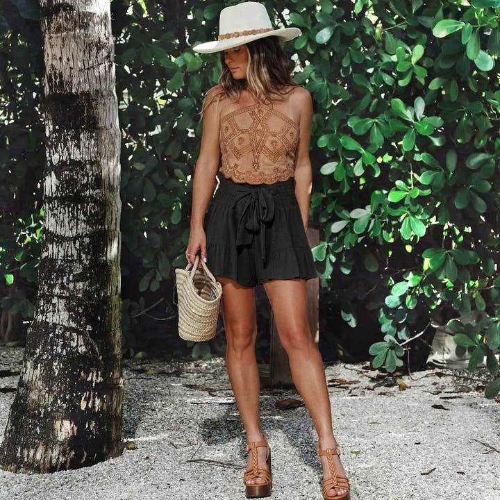 Ladies Bowknot Solid Color Daily Ruffled Short GKDG and other Purchase Wholesale bow shorts. Free Returns & Net 60 Terms on Faire trending on Faire.