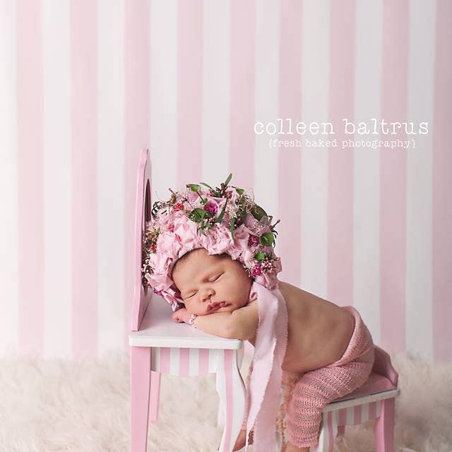 8ft x 8ft vinyl achtergrond/roze witte dunne strepen voor wholesale door Swanky Prints