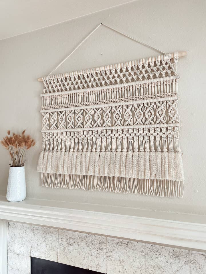 Handcrafted Boho Macrame Wall Hanging Geometric Art for wholesale by Naorvi Macrame