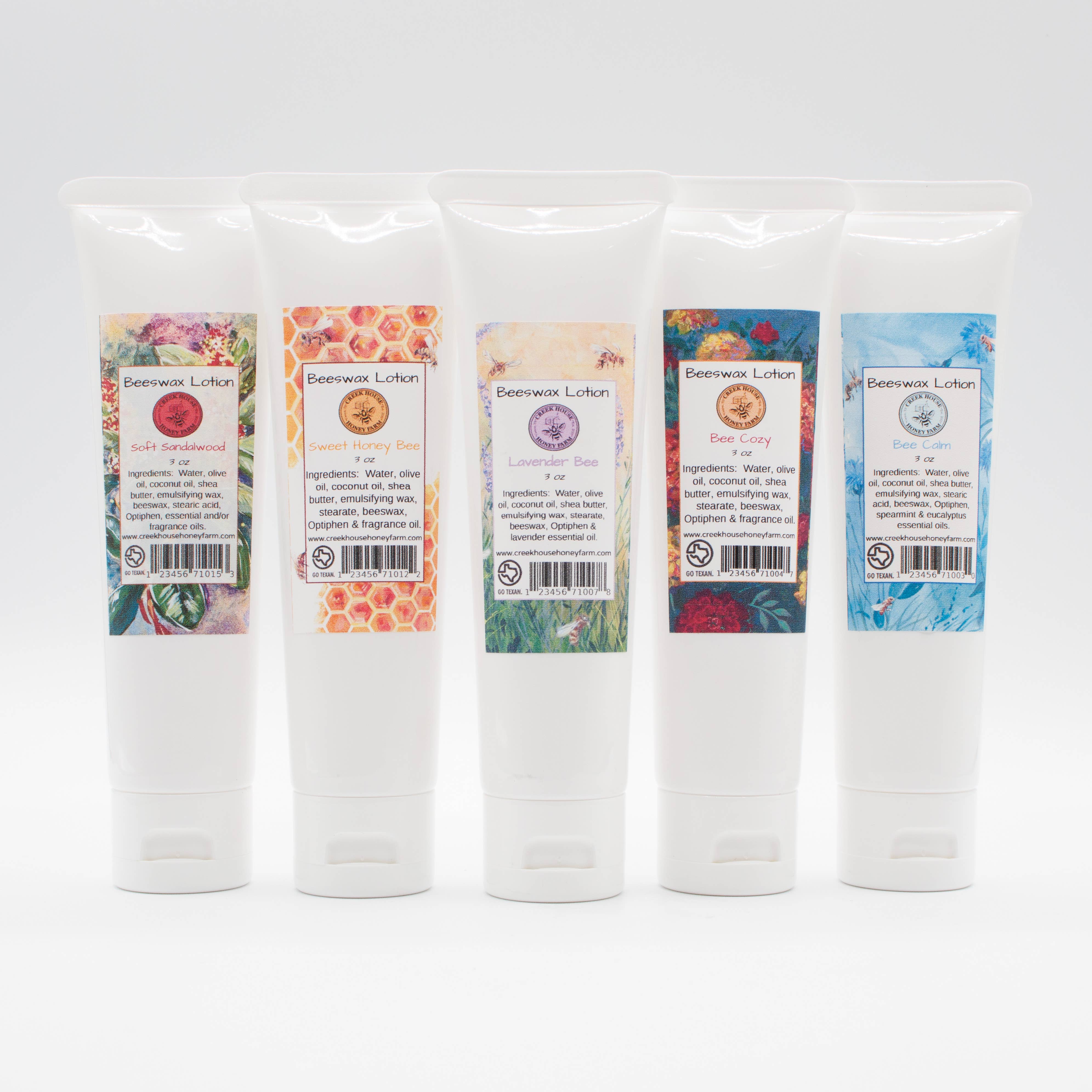 Creek House Honey Farm – Großhandel Hand- & Körperlotion – Alles natürliche Bienenwachs-Lotion | 3 oz Tube | 6 oz Tube4