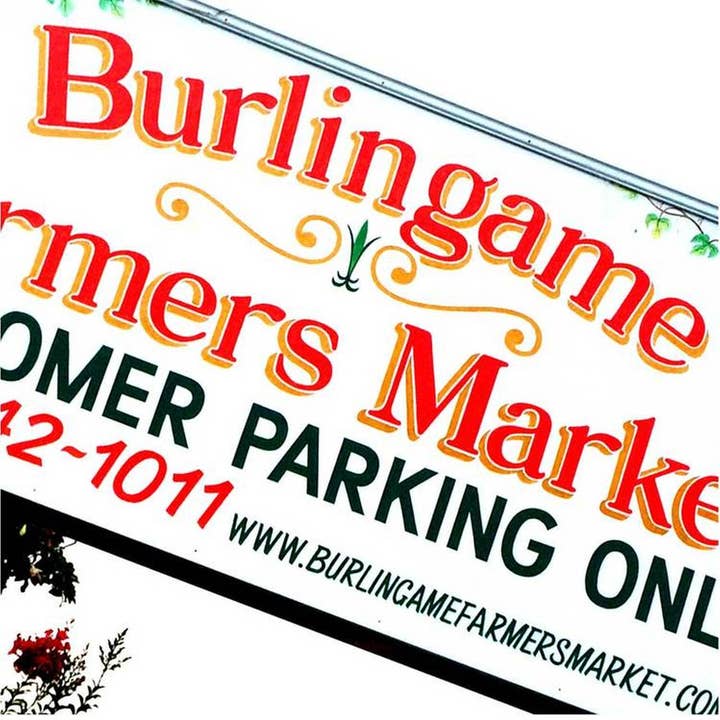 South Austin Gallery - Wholesale Coasters - Burlingame's Farmers Market Sign Ceramic Coaster