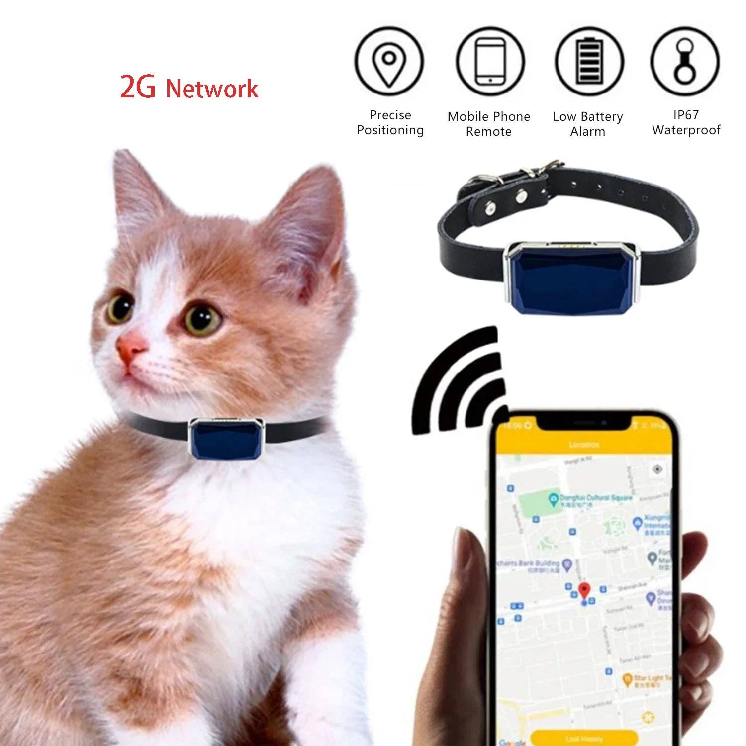 GulleeGadgets - Wholesale Pet Collar - Cat/Dog - G12 Mini GPS GSM Wifi LBS Pet Tracker Waterproof0
