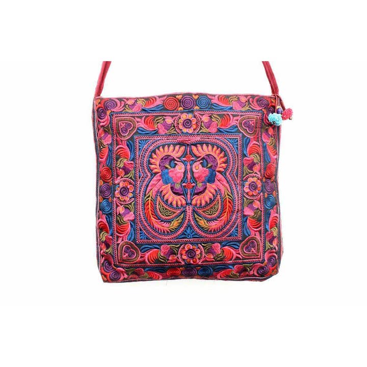 Lumily - Wholesale Crossbody Bag - Women's - Hmong Birds Pompoms Cross-body Bag | Limited Edition - Thail