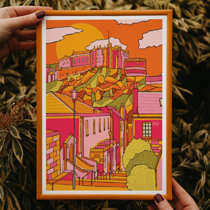 Edinburgh Castle Art Print, Travel-Themed Art for wholesale by Freya Niamh