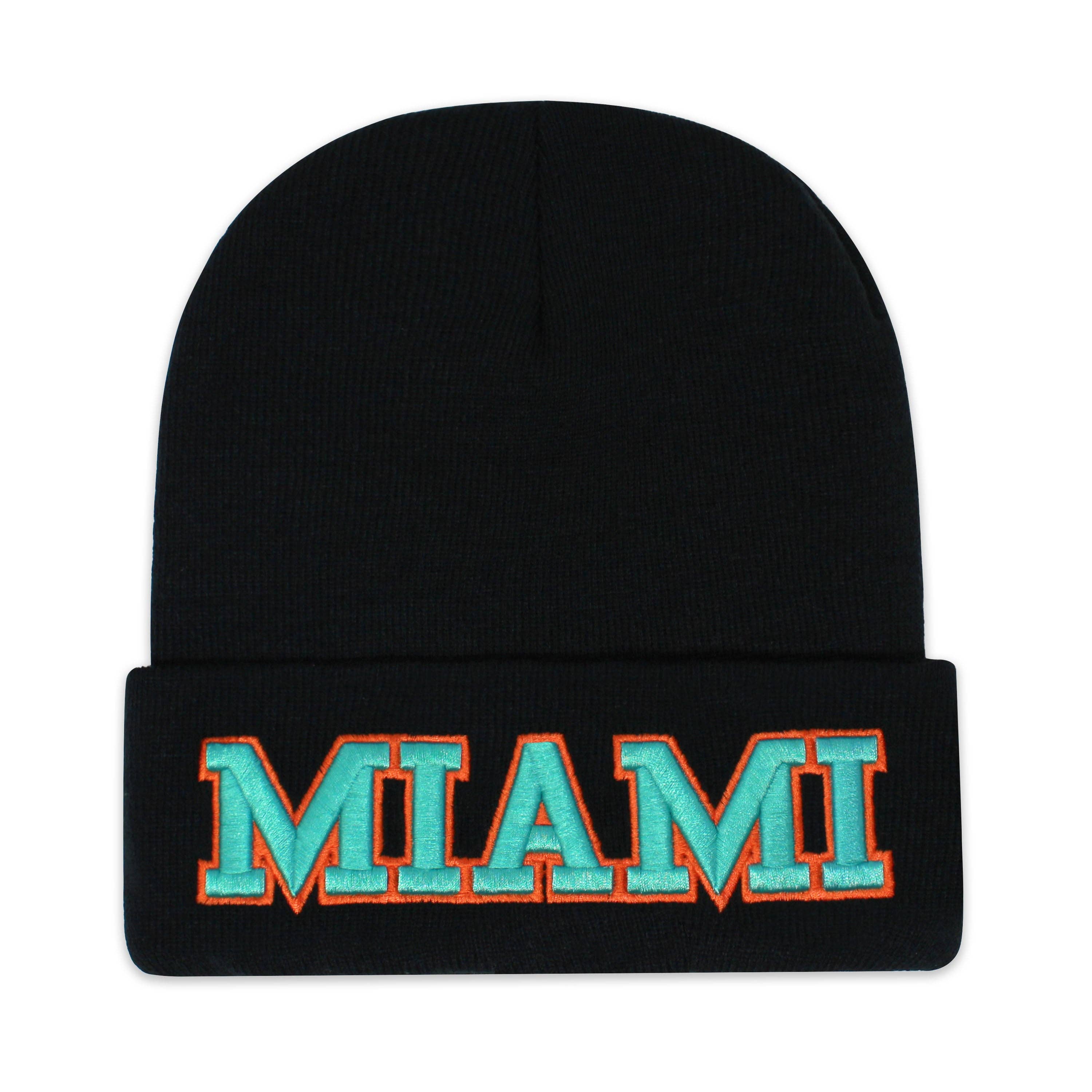 ChoKoLids - Vente Bonnet – unisexe - Bonnets noirs en tricot brodé 3D Football Sports Team City19