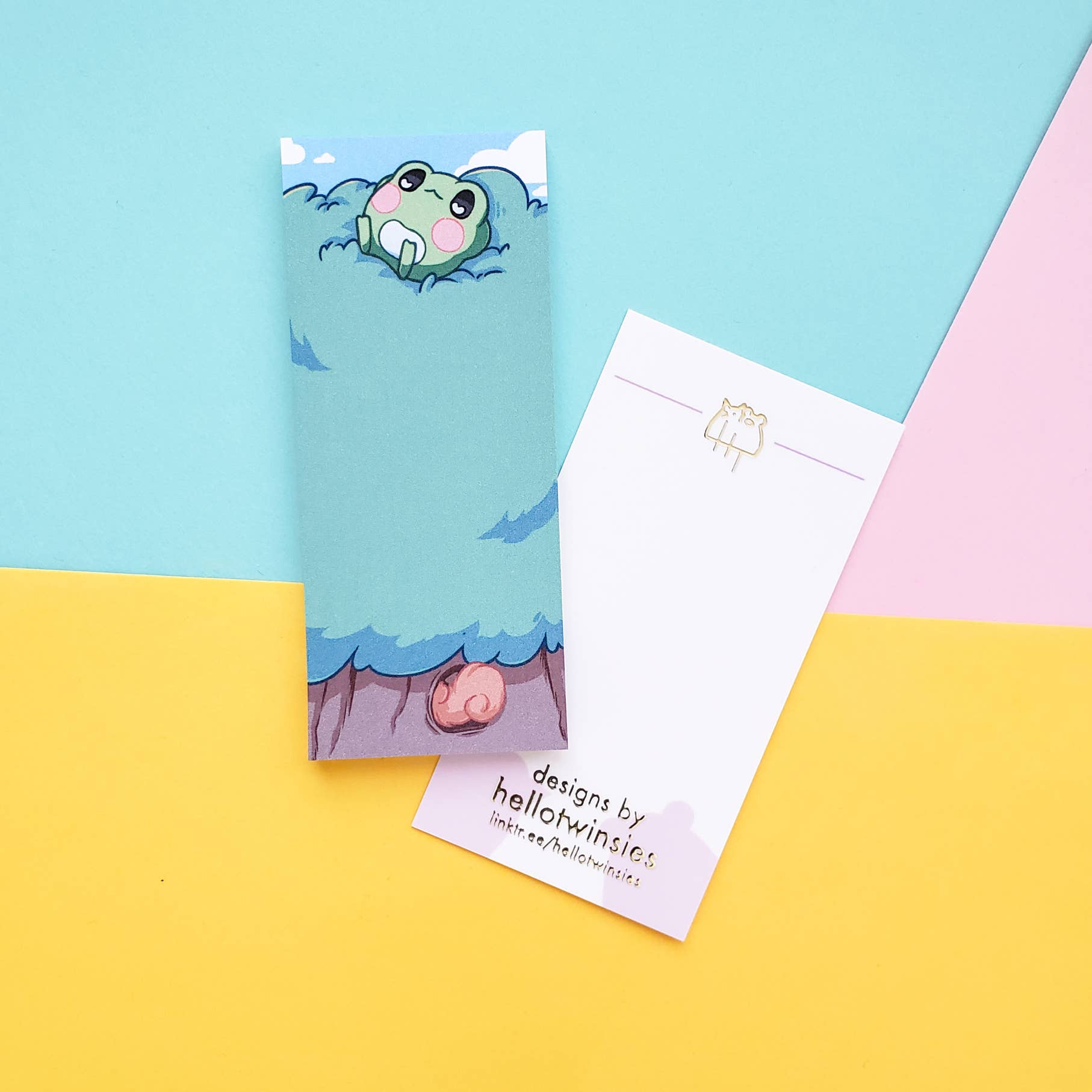 HelloTwinsies - Wholesale Kladblok - Diverse slanke memoblokken met kikkerthema0