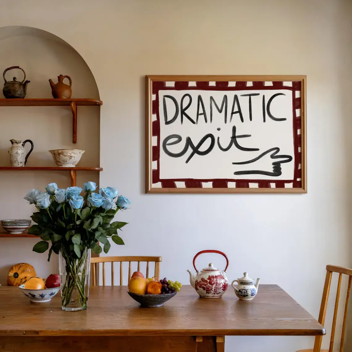 Mother & Sun Studio – wholesale Art print – Dramatic exit hand drawn print poster1