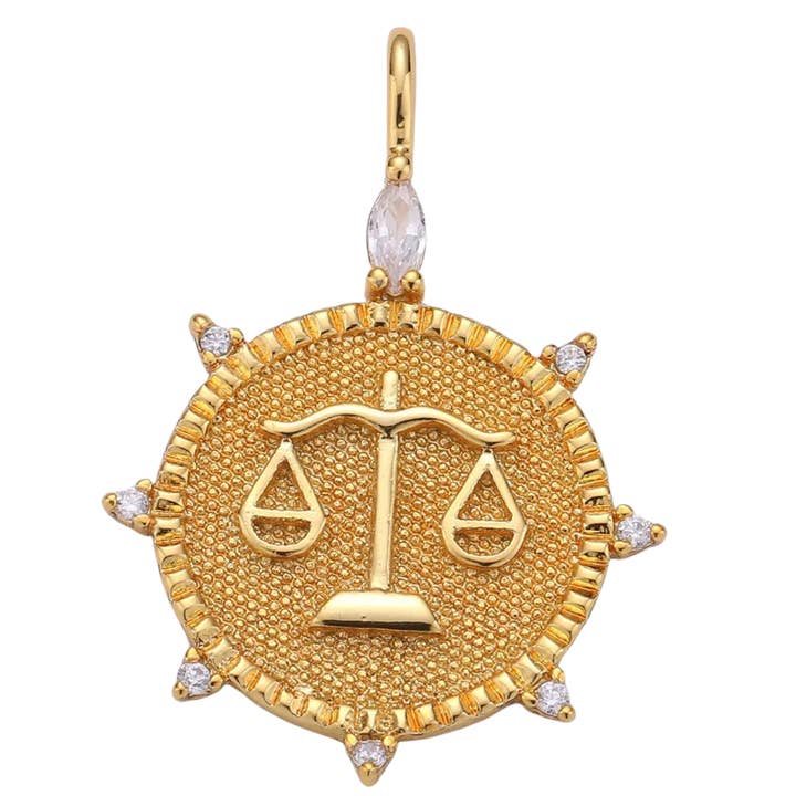 Libra CZ Gold Charm for wholesale by Adorn by Alexandra Riley