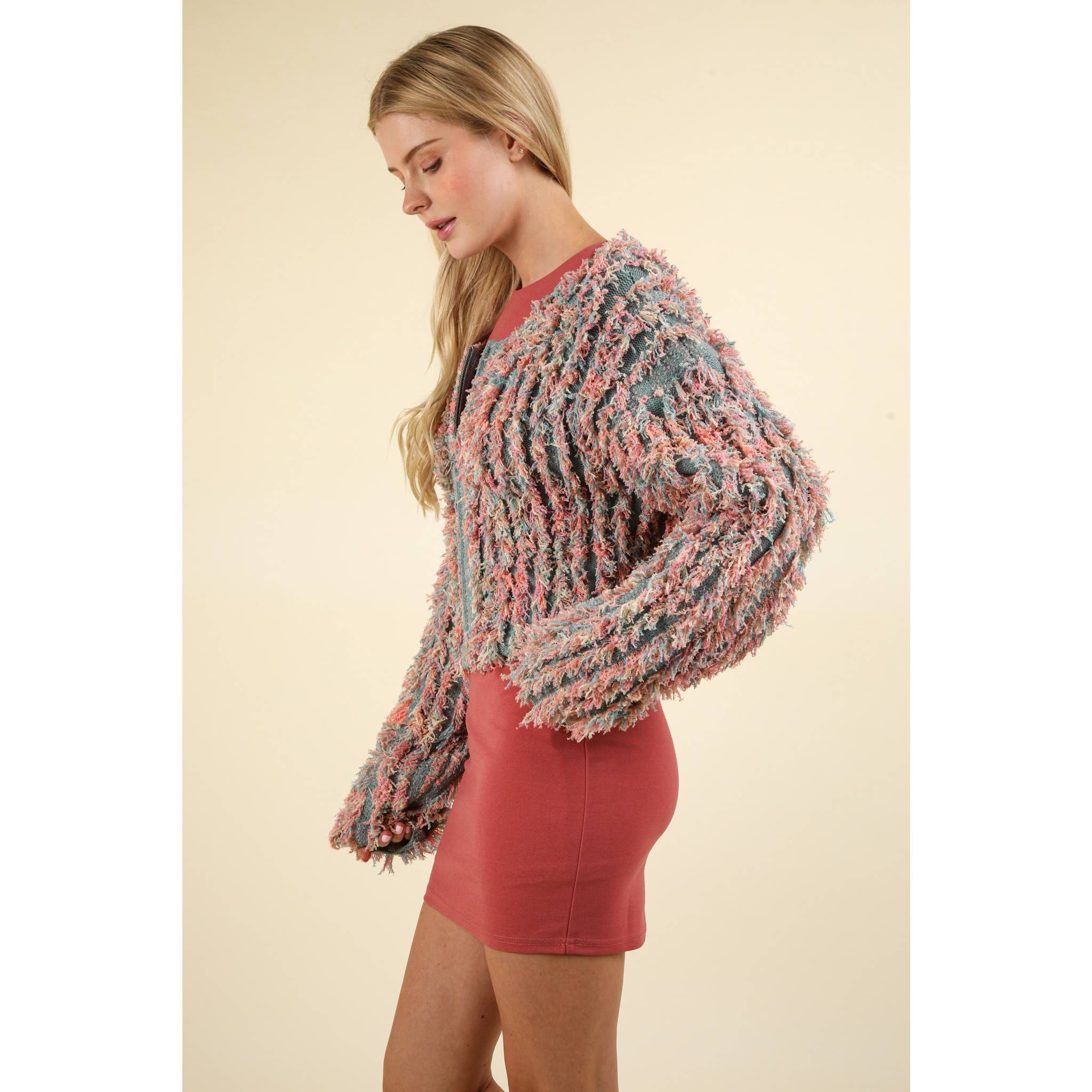 Apolline - Vente Cardigan – femme - Veste de vacances en tricot de laine Shaggy Soft Shaggy6