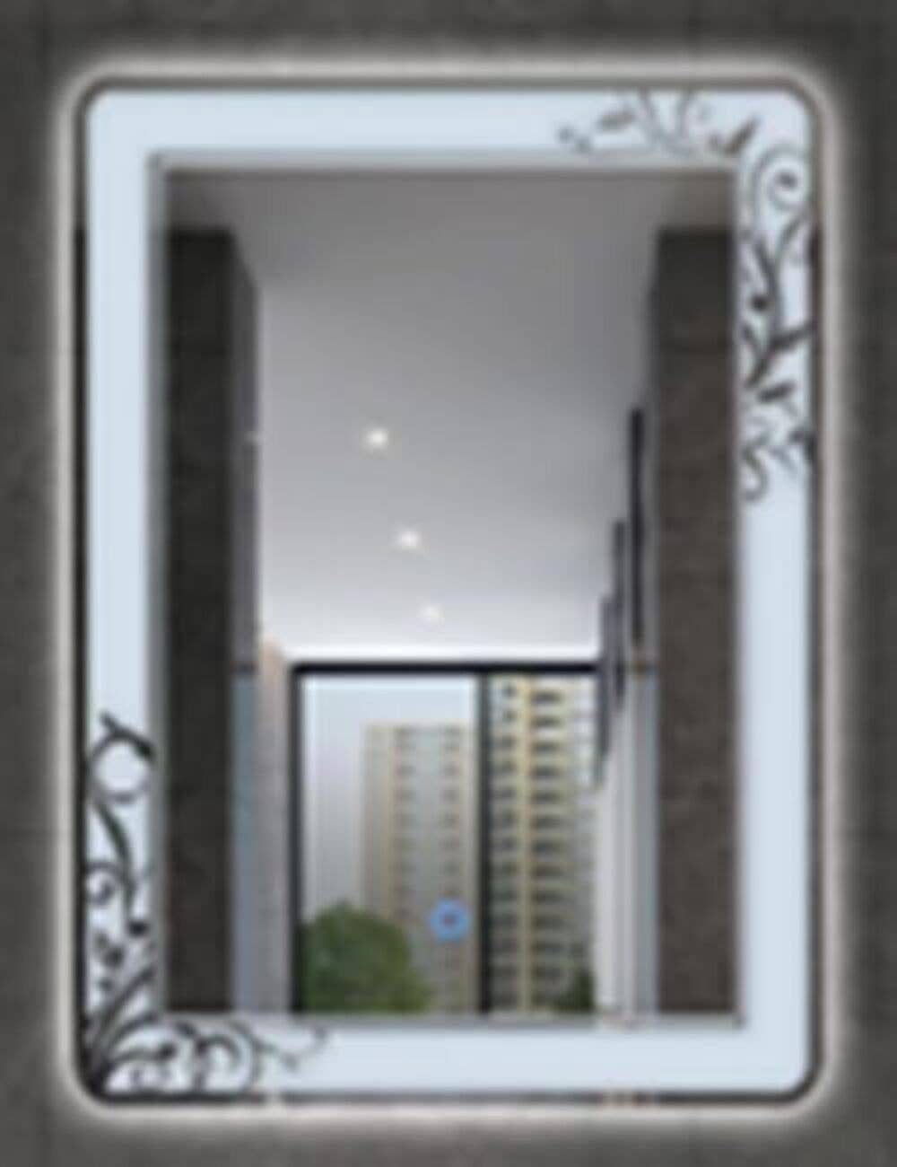 DEENZ – wholesale Bathroom mirror – 70x50cm Double LED Rectangle Flower Mirror White Light L0470