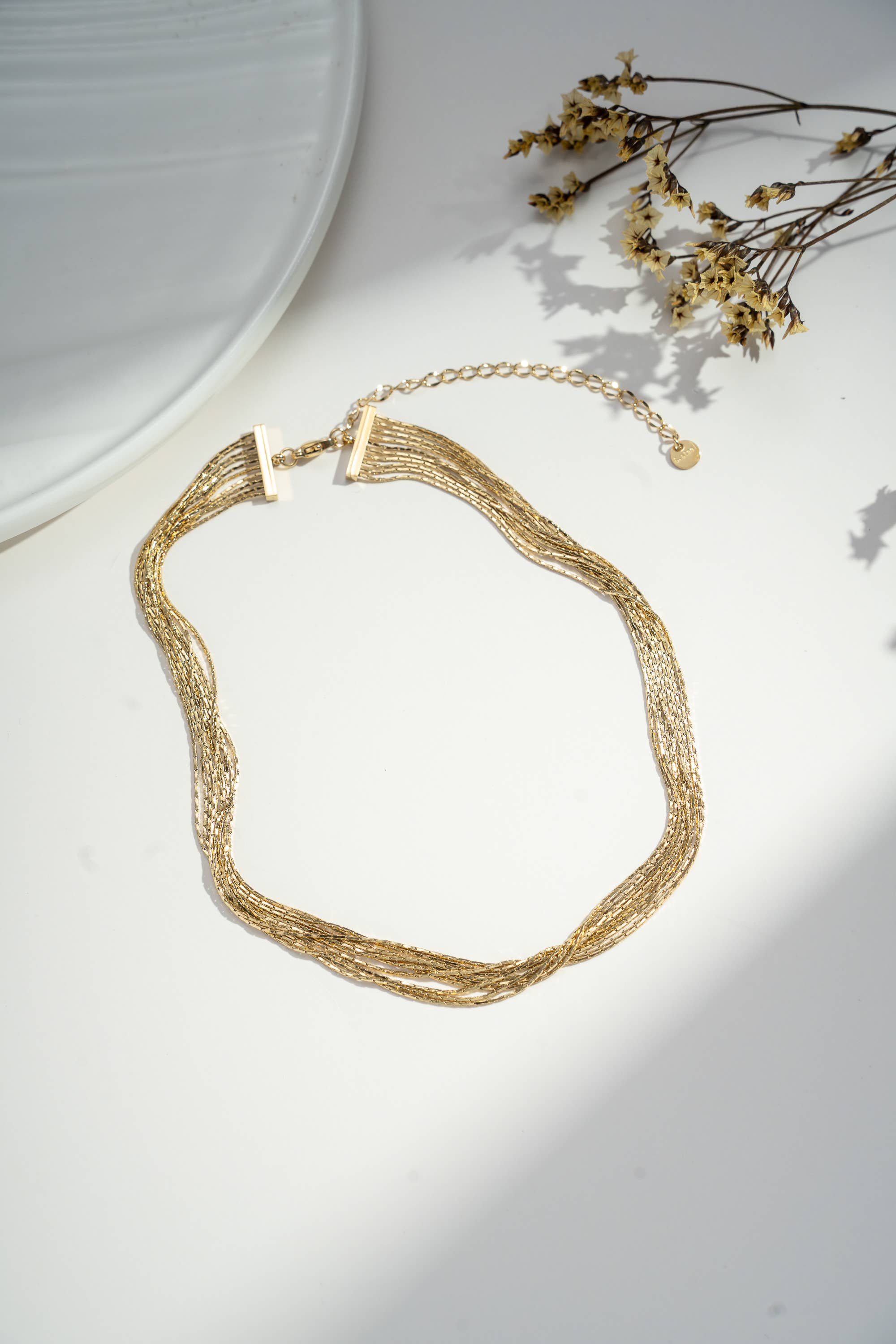 COSMOS - Wholesale Link & Chain Necklace - Elegant multi-row fine chain necklace, trendy jewelry0