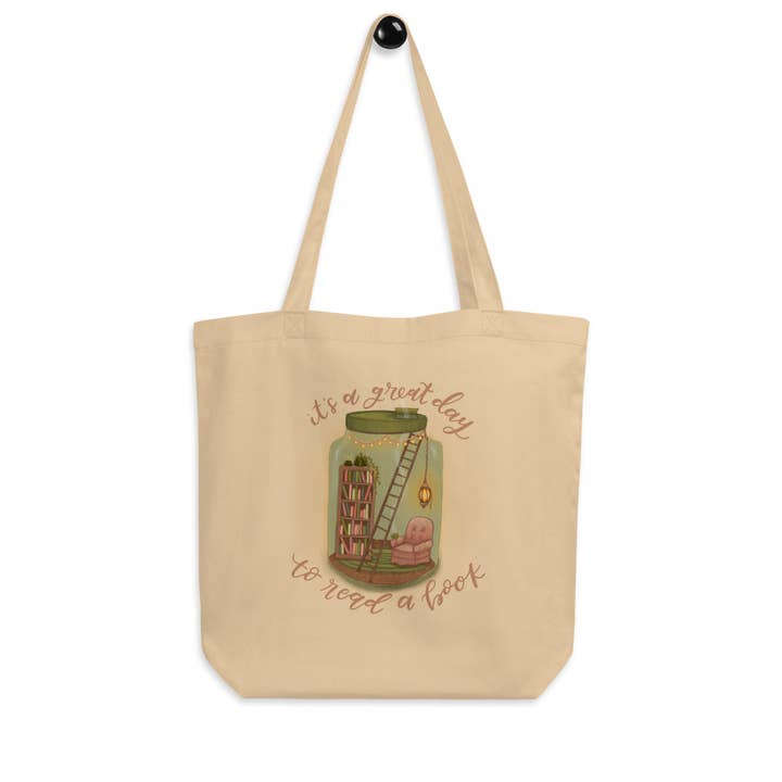 Book Jar Tote bag for wholesale by Painted Peony Art
