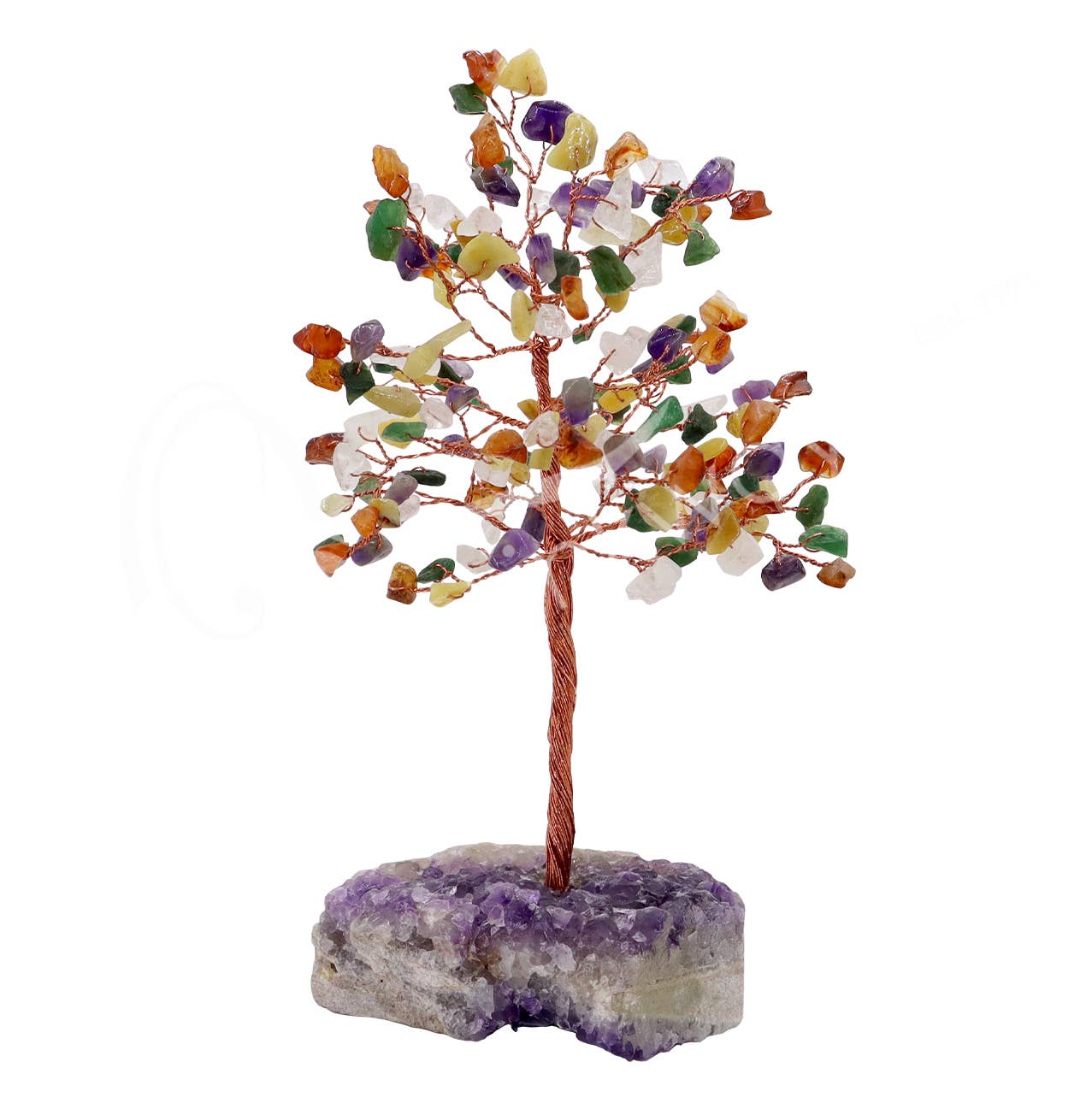 Oceanic Linkways Inc - Wholesale Decorative Tabletop Object - (PC)GEM TREE 7.5-8" - AMETHYST GEODE BASE 160 BEADS
