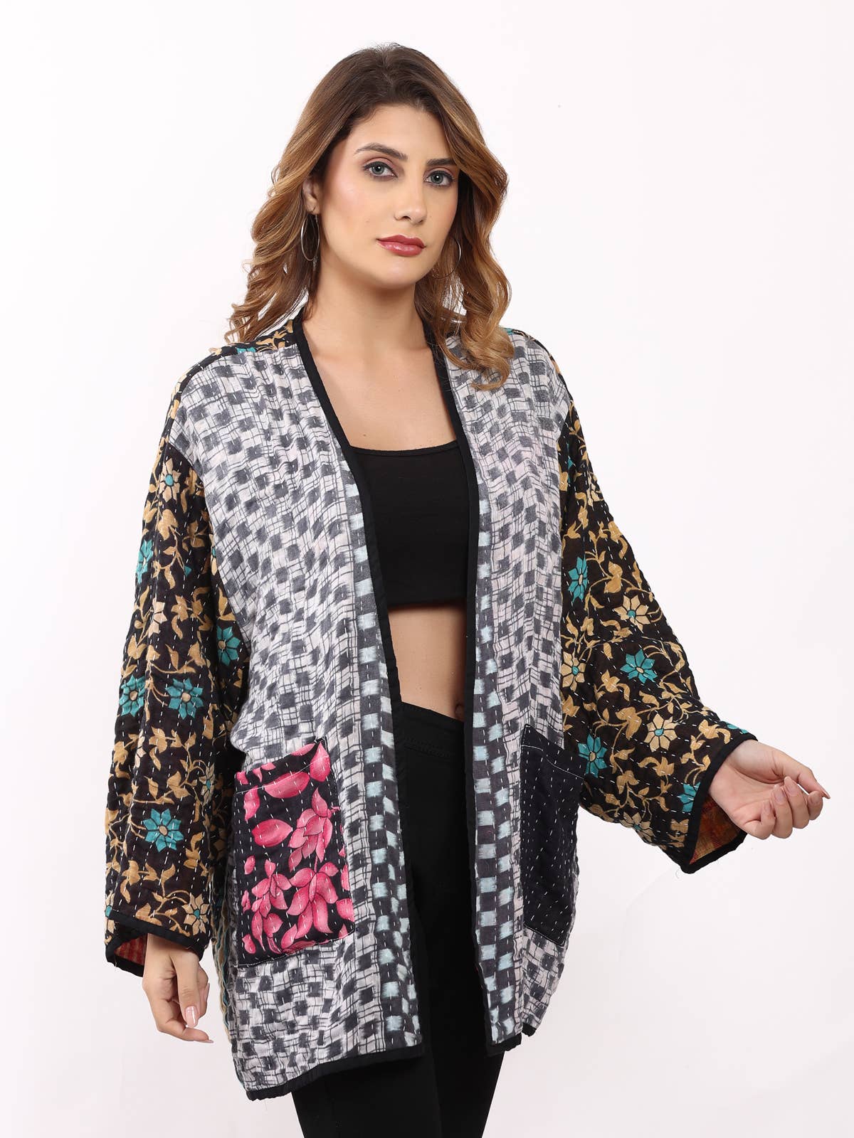 Wevez - Wholesale Jacket - Women's - Women's Kantha Kimono Printed Jacket Wholesale Lot Assorted1