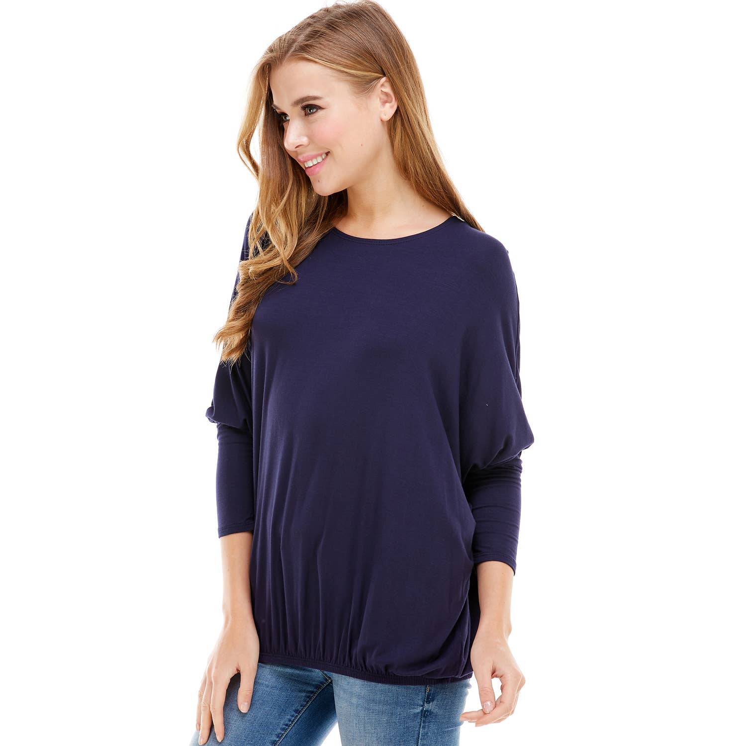 Azules Clothing - Wholesale Tunic - Women's - ATP-2309RS-DOLMAN Sleeve Elastic Bottom Hem Tunic47