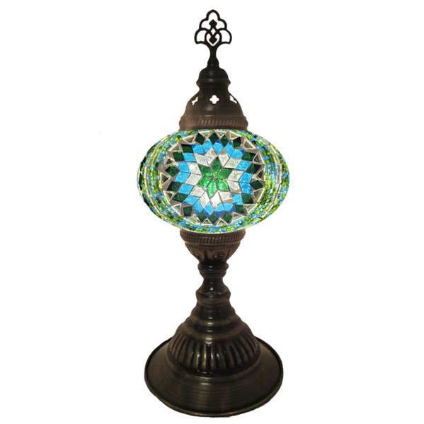 Mosaic Desk Lamp - Green/Turquoise Star for wholesale by Access by Mediterranean Concepts