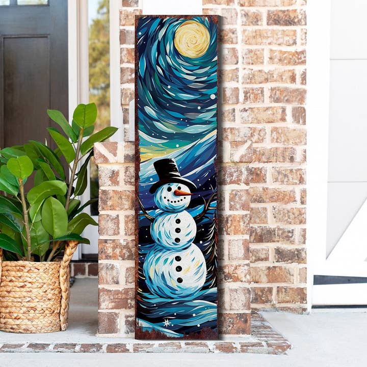 TX USA Corporation - Wholesale Christmas Wall Art - 36in Snowman Merry Christmas Porch Sign - Front Porch Welcome Sign, Modern Farmhouse Wall Decor, Vintage Christmas Decor for Outdoor