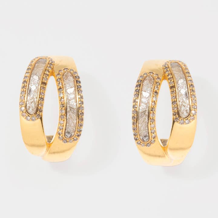 Beeja Gold Vermeil Double Hoop Earrings for wholesale by Shana Gulati Jewelry