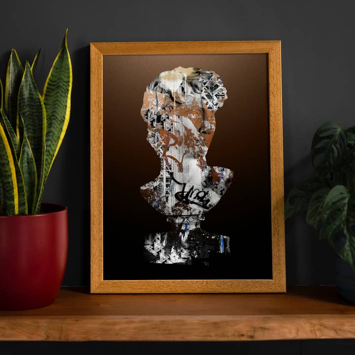 Statue 2 Graffiti Print for wholesale by Ink & Drop