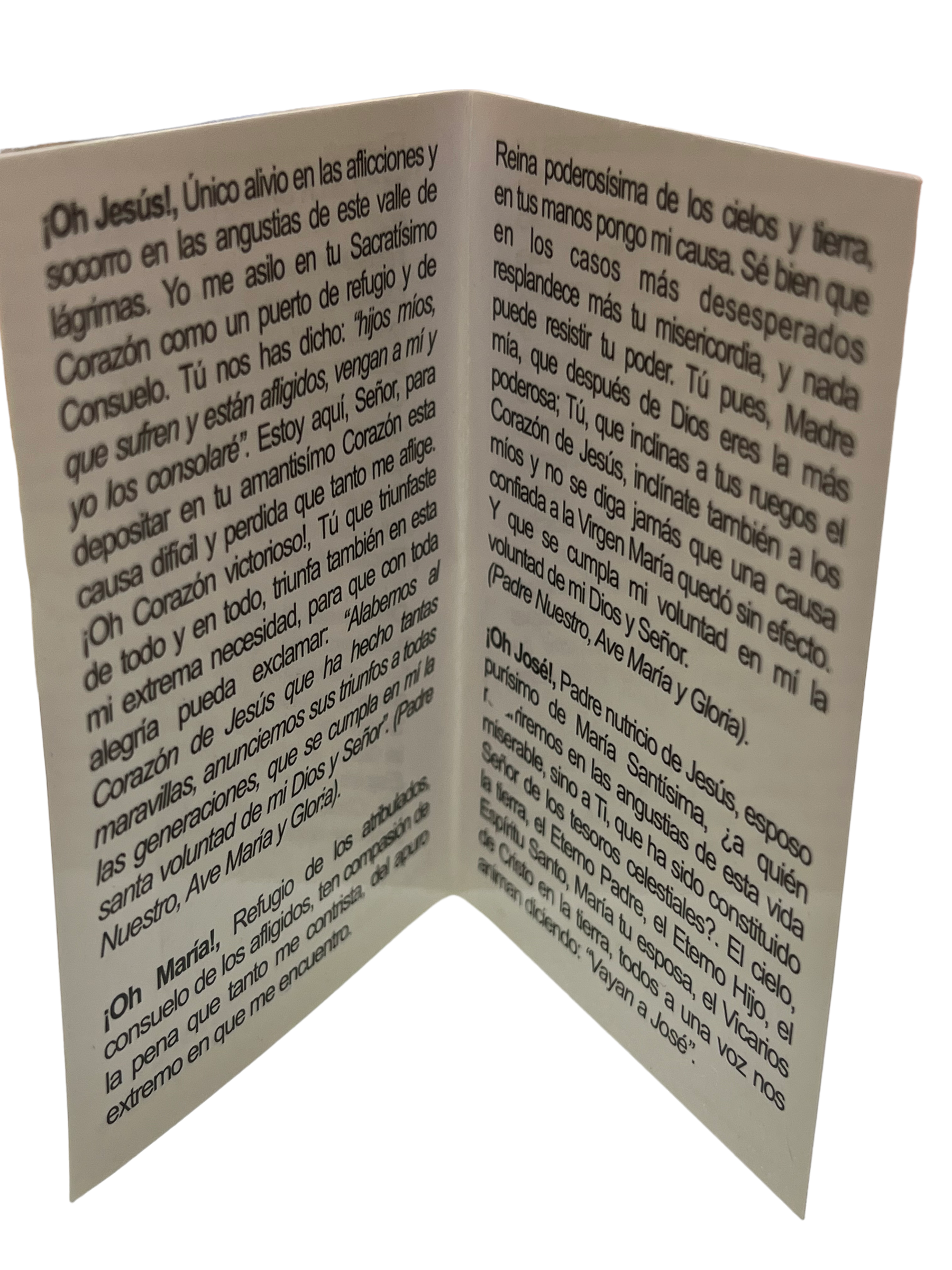 SAN JUDITAS RELIGIOUS ARTICLES - Vente Cartes religieuses - ESTAMPE DOUBLE AVEC PRIÈRE : TRIDUO À LA SAINTE FAMILLE1