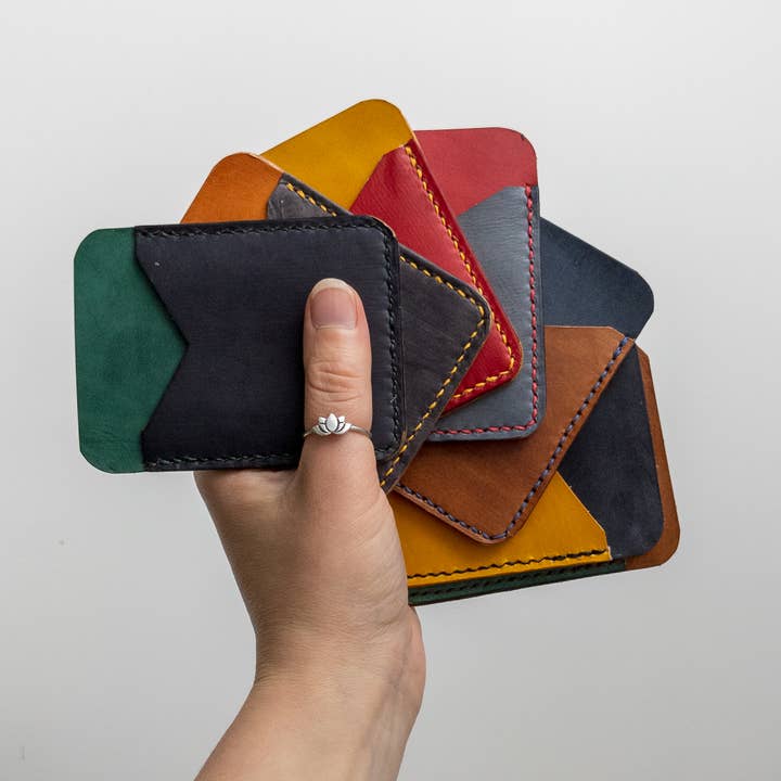Custom Colour Leather Personalised Card Wallet - Clance for wholesale by Tori Lo Designs