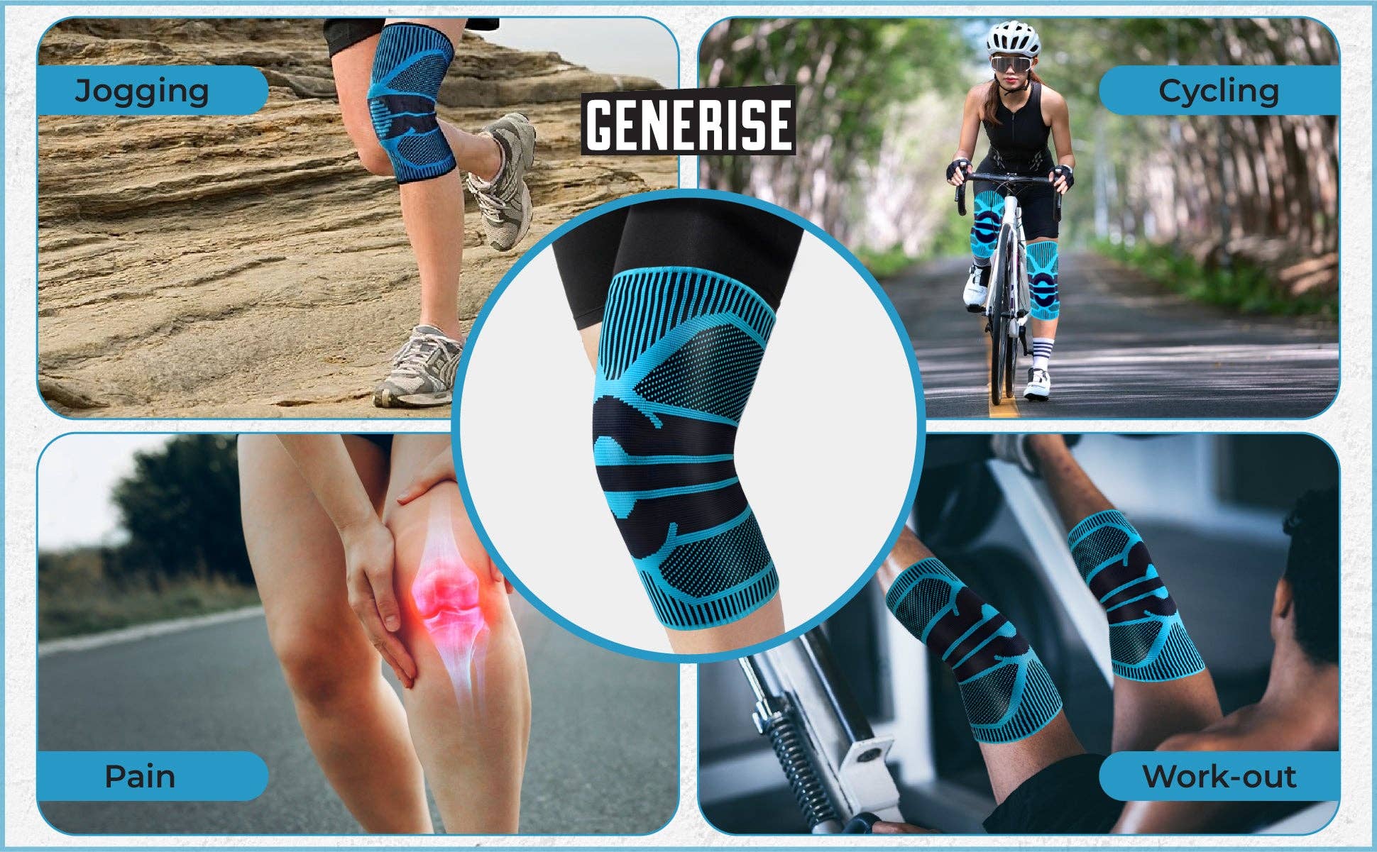 My Wholesale Warehouse – wholesale Fitness equipment – Generise 'Compress and Wrap' Compression Knee Support5