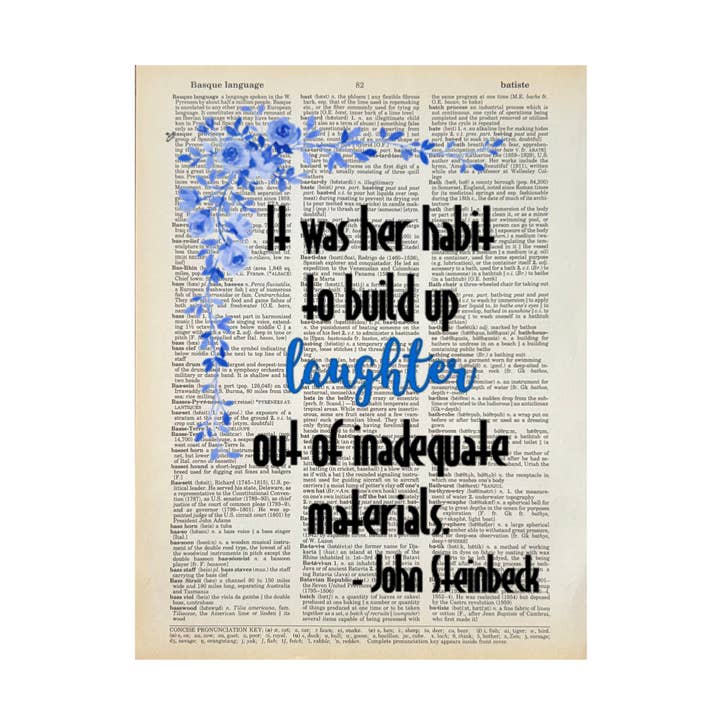 It was her habit | Dictionary Print | Vintage Book Art for wholesale by Bookish Birds