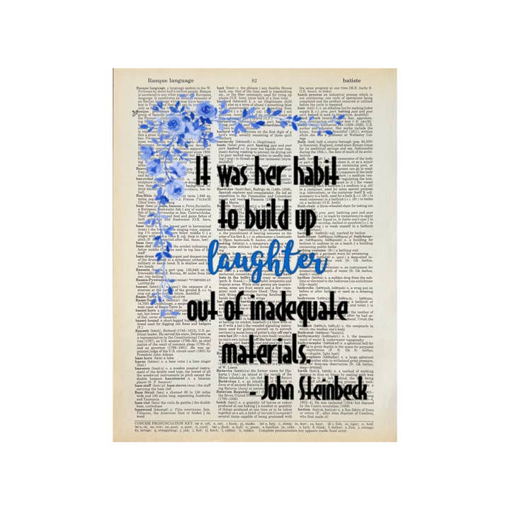 It was her habit | Dictionary Print | Vintage Book Art for wholesale by Bookish Birds