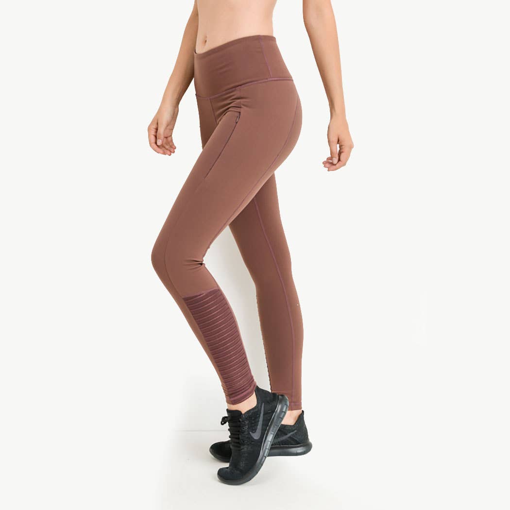 Mono B – wholesale Athletic/lounge leggings – Women's – Highwaist Zipper Pocket Moto Mesh Full Leggings4