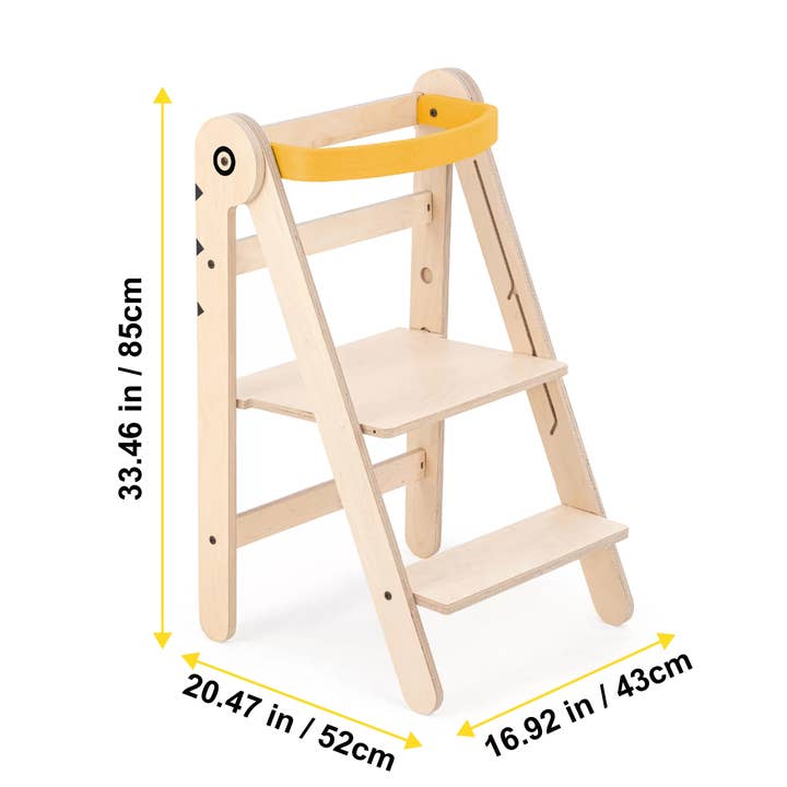 Noone – Engroshandel Højstol - Baby – Foldbar læringstårn i træ til småbørn – Montessori trin