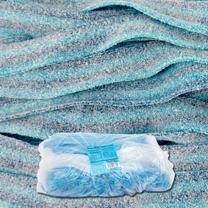 I Got Your Candy - Wholesale Gummy - Dorval Sour Power Belts Berry Blue Bulk Bag - 6.6lb