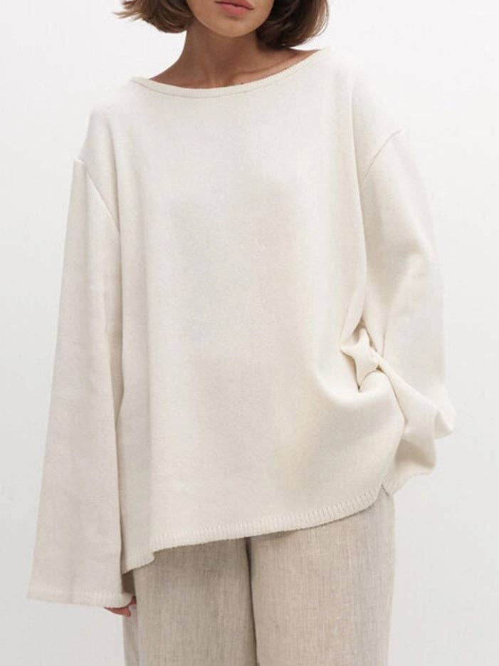 alberalkirk - Wholesale Knit Sweater - Women's - Open Back Cotton Sweater Pullover Mid Heavy N5Z4352