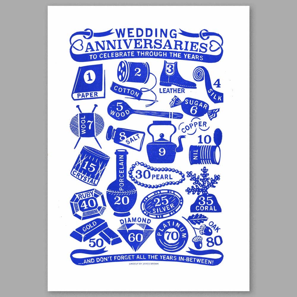 Pressed and Folded - Wholesale Art Print - Anniversaries Linocut Print2