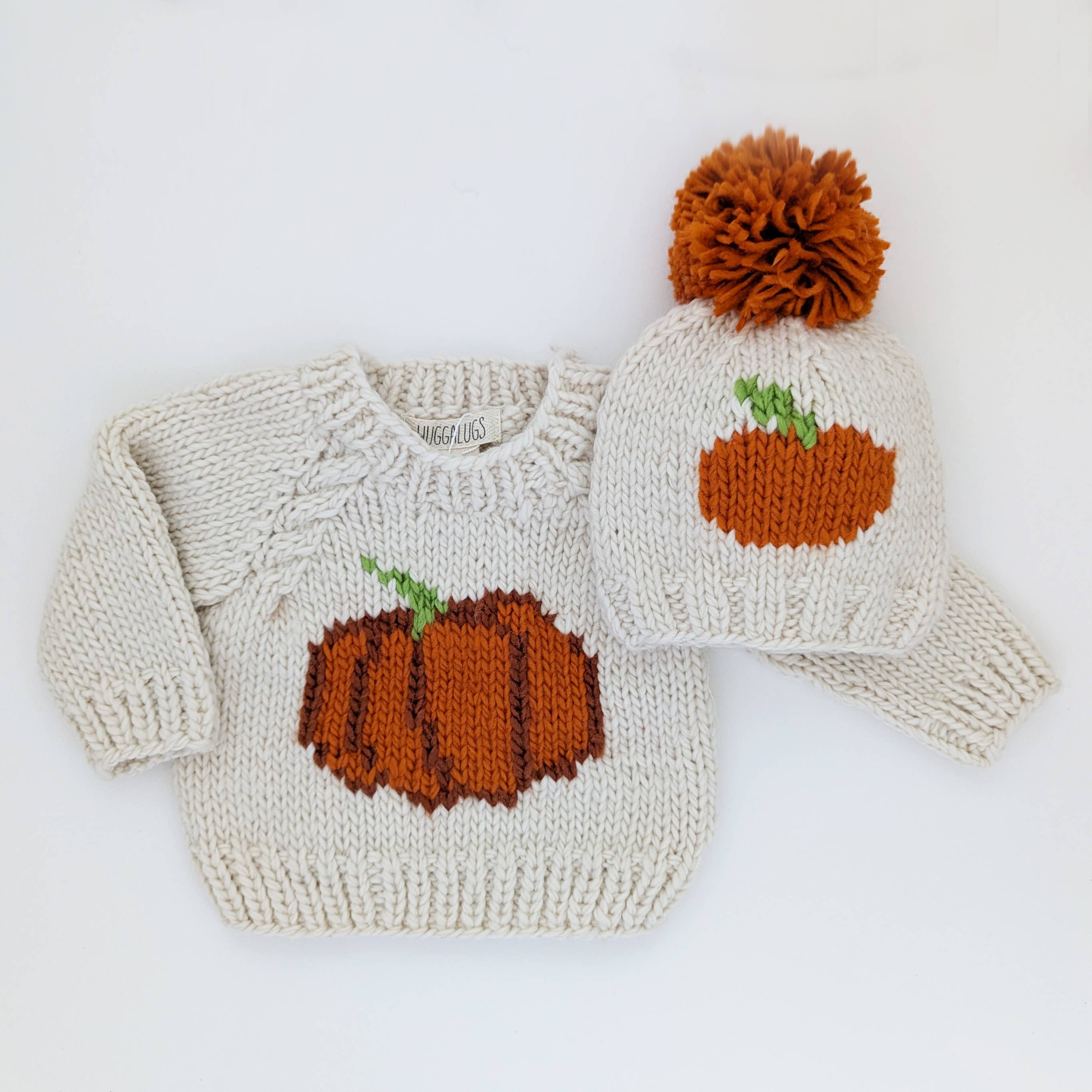 Huggalugs - Wholesale Knit Sweater - Baby - Pumpkin Crew Neck Sweater for Baby & Toddler2