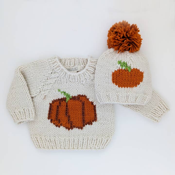 Huggalugs - Wholesale Knit Sweater - Baby - Pumpkin Crew Neck Sweater for Baby & Toddler2