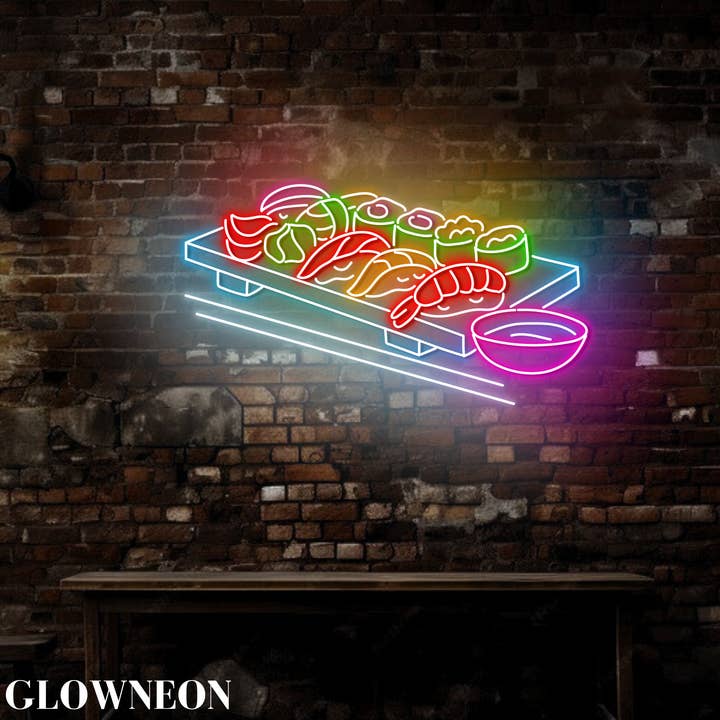 Glow Neon – wholesale Neon sign – Sushi Tray Led Wall Art, Japanese Sushi Restaurant Neon Sign3