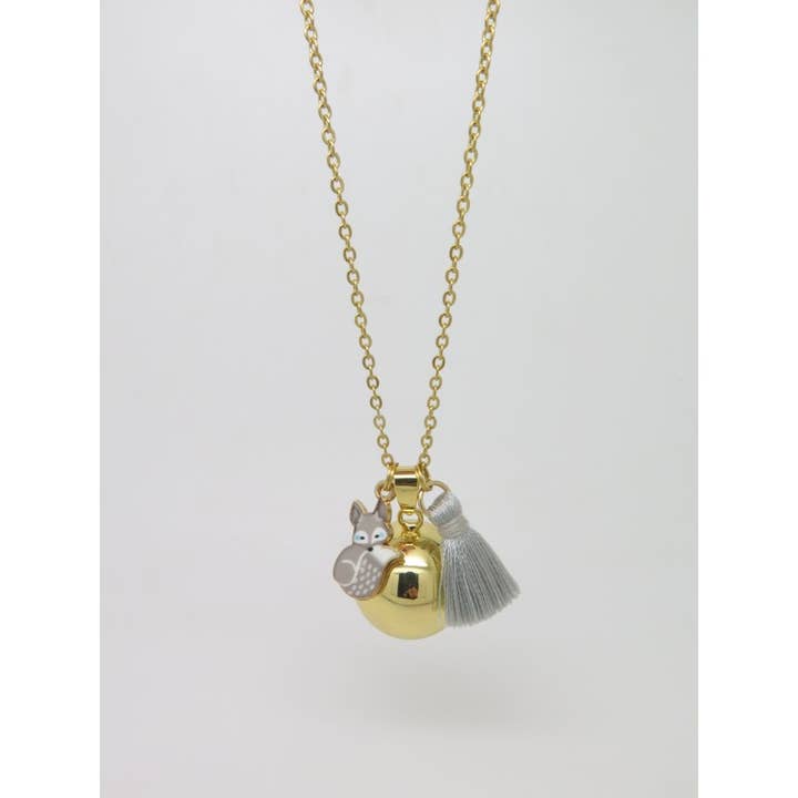 F de Bm créations – wholesale Hänge-/berlockhalsband – FINT GULD GRAVIDITET BOLA LITTLE FOX OCH TOFS GÅVA MOR ATT VARA F av Bm Creations